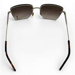 SAINT LAURENT SL312M 008 Gold YSL Brown Rectangular Sunglasses 58mm